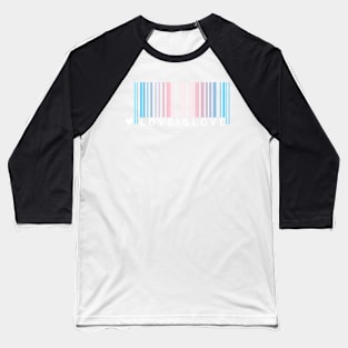 Transgender Pride LGBT Love is Love Barcode Design Baseball T-Shirt